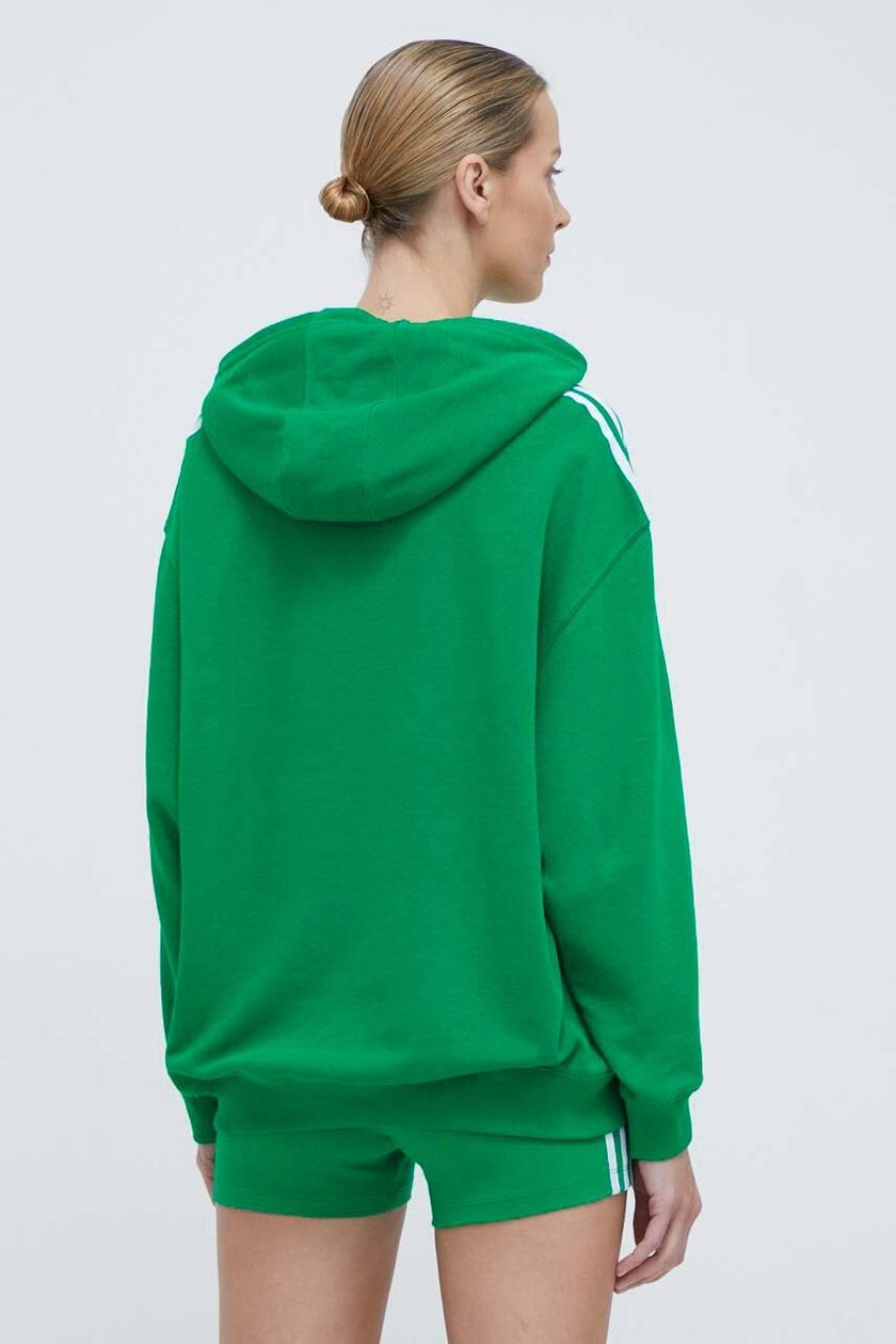 adidas Originals sweatshirt 3-Stripes Hoodie OS women\'s green color IN8398  | buy on PRM