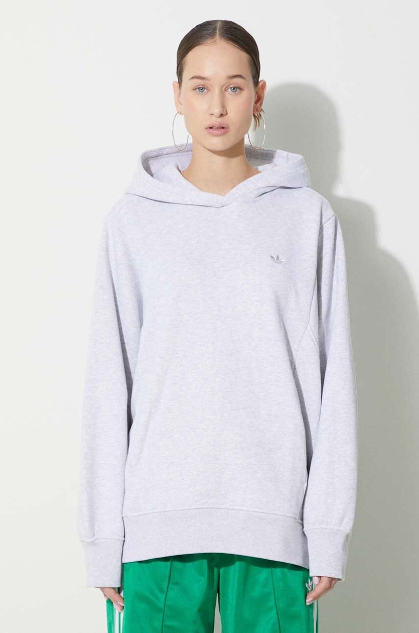 Overhead Hoodie Womens Grey Adidas Hoodies Adidas Women's Pullover Hoodie  Sweatshirt Grey/Silver Glitter Logo Size Small