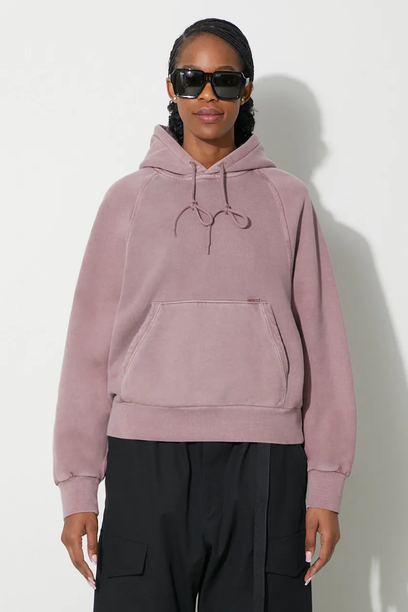 Carhartt WIP cotton sweatshirt Hooded Taos Sweat women's pink color  I032920.1XFGD