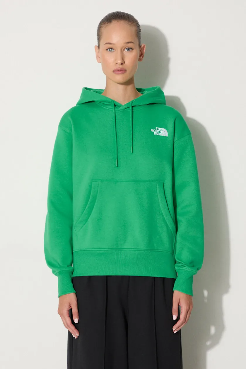 The North Face sweatshirt W Essential Hoodie women s green color NF0A7ZJDPO81 at PRM US