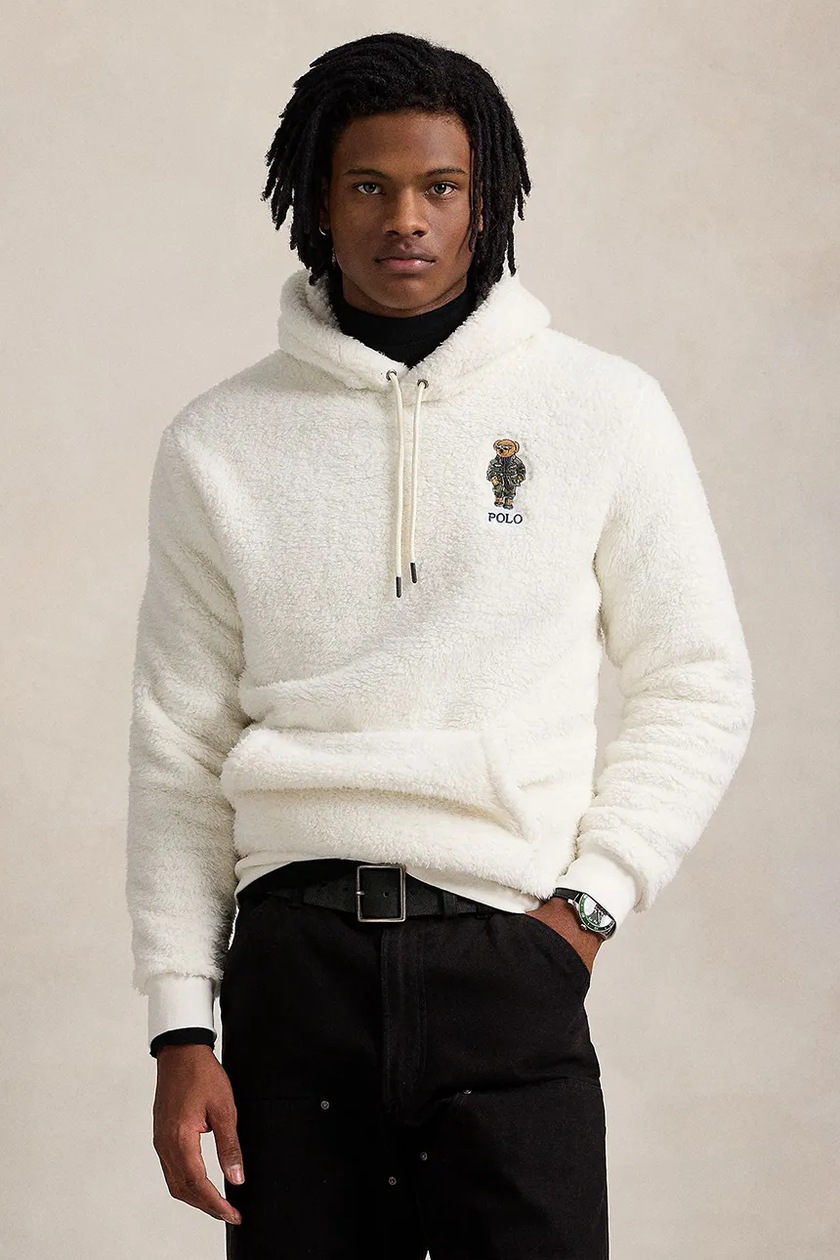 Кофта Polo Ralph Lauren мужская цвет синий с капюшоном с