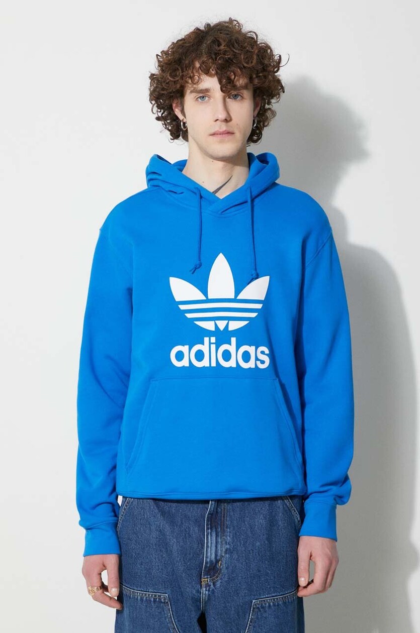 Adidas trefoil hoodie blau deals
