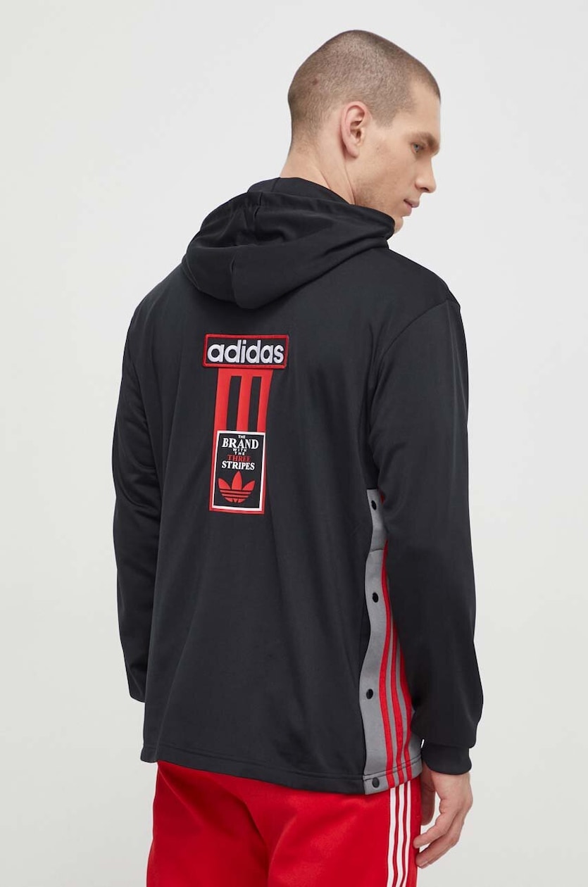 adidas Originals bluza Adibreak Full Zip Hoodie m ska kolor czarny z kapturem wzorzysta IM8209 Answear