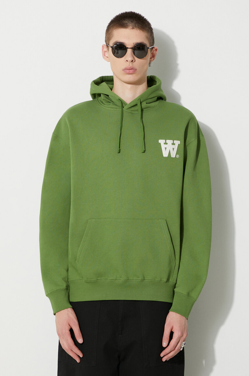 Wood Wood cotton sweatshirt Cass AA Moss Embroidery Hoodie PRM EU