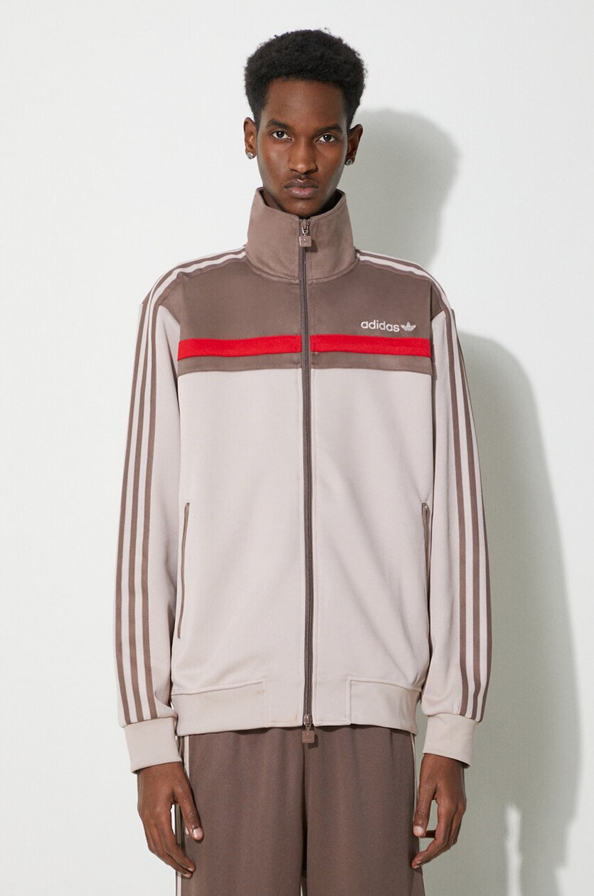 adidas Originals sweatshirt Premium Track Top men s beige color