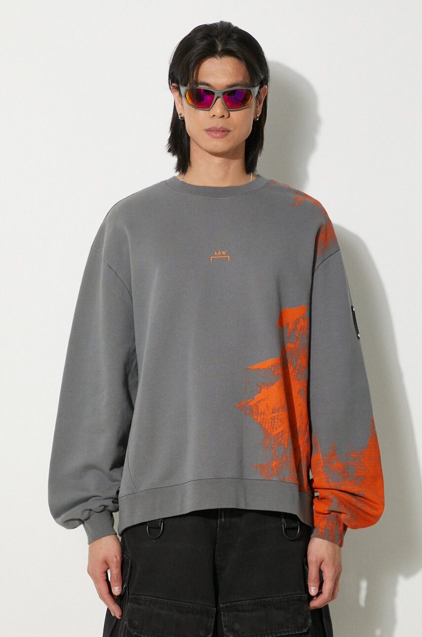 A-COLD-WALL* cotton sweatshirt Brushstroke Crewneck men's gray