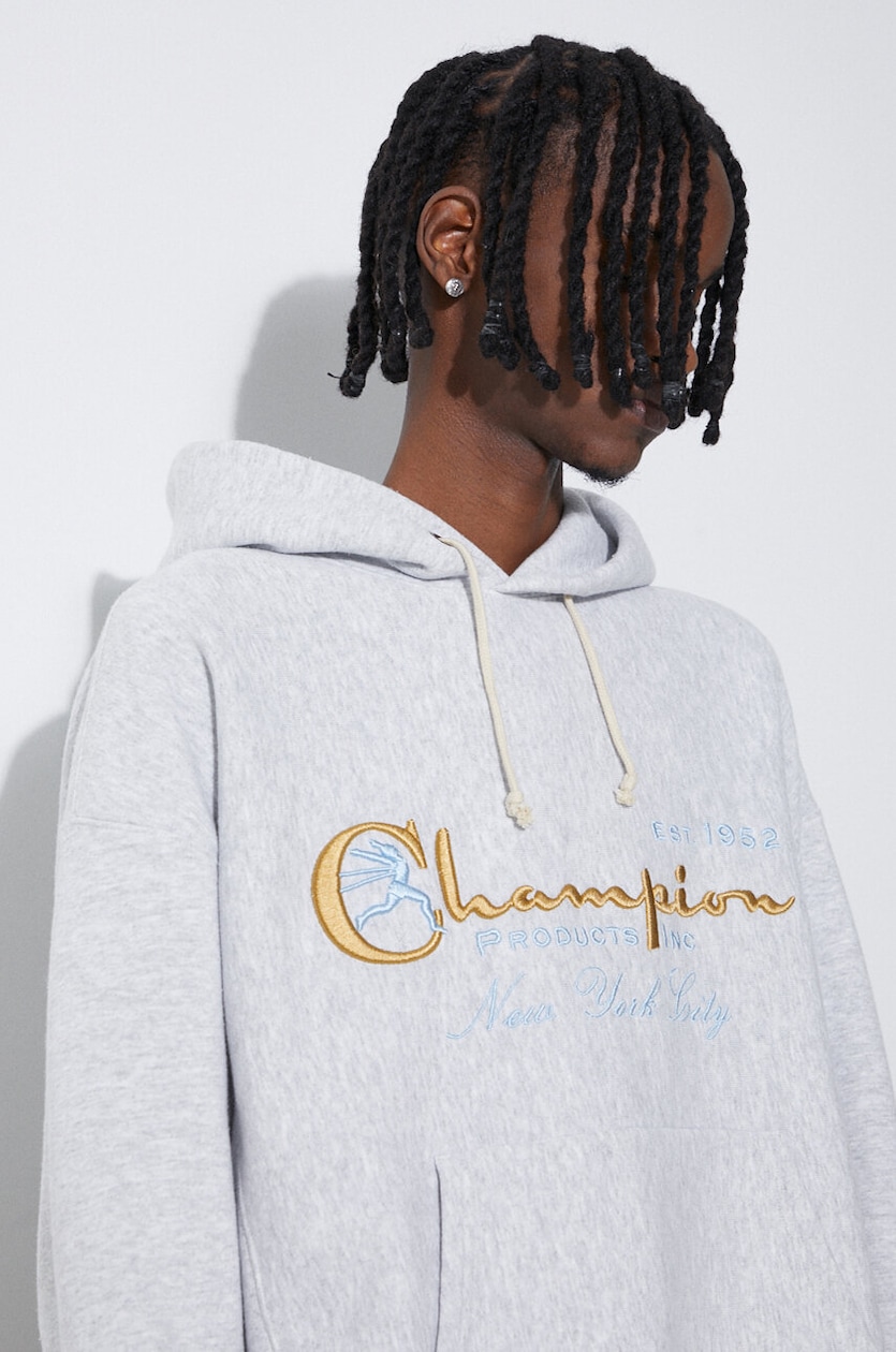 Culture Kings Champion Script Hoodie Gold Champion Hoodie Culture