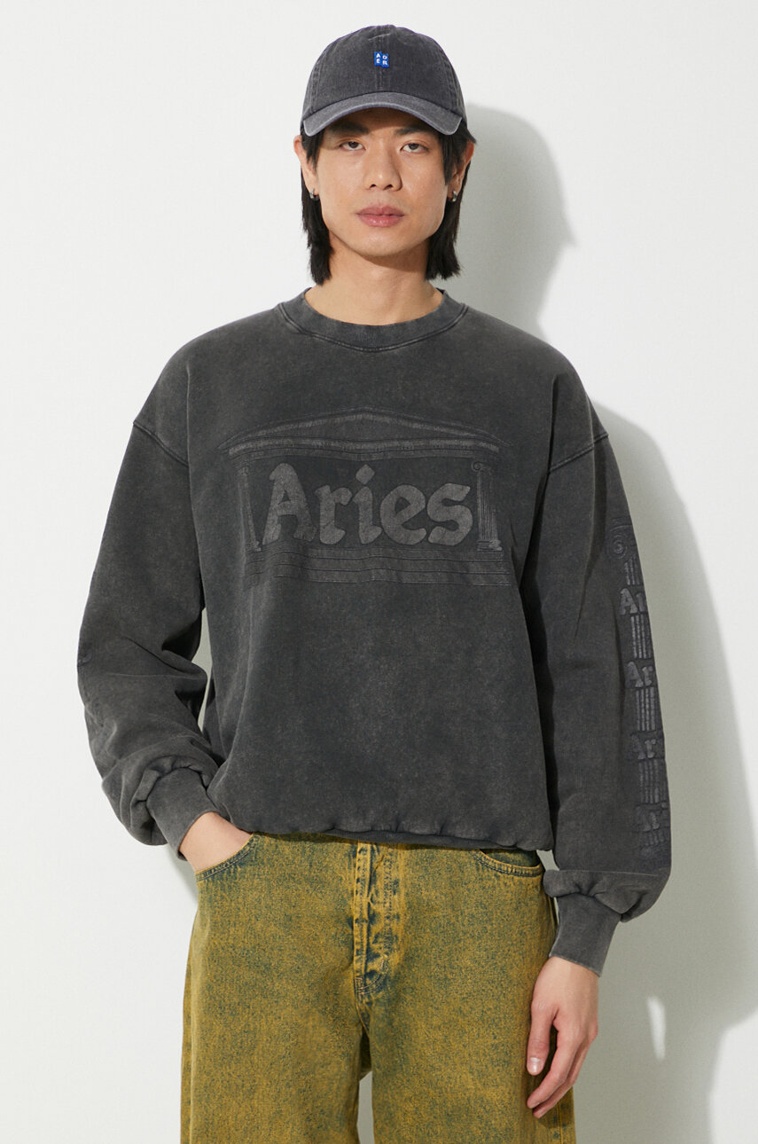 black Aries cotton sweatshirt Aged Ancient Column Sweat Men’s