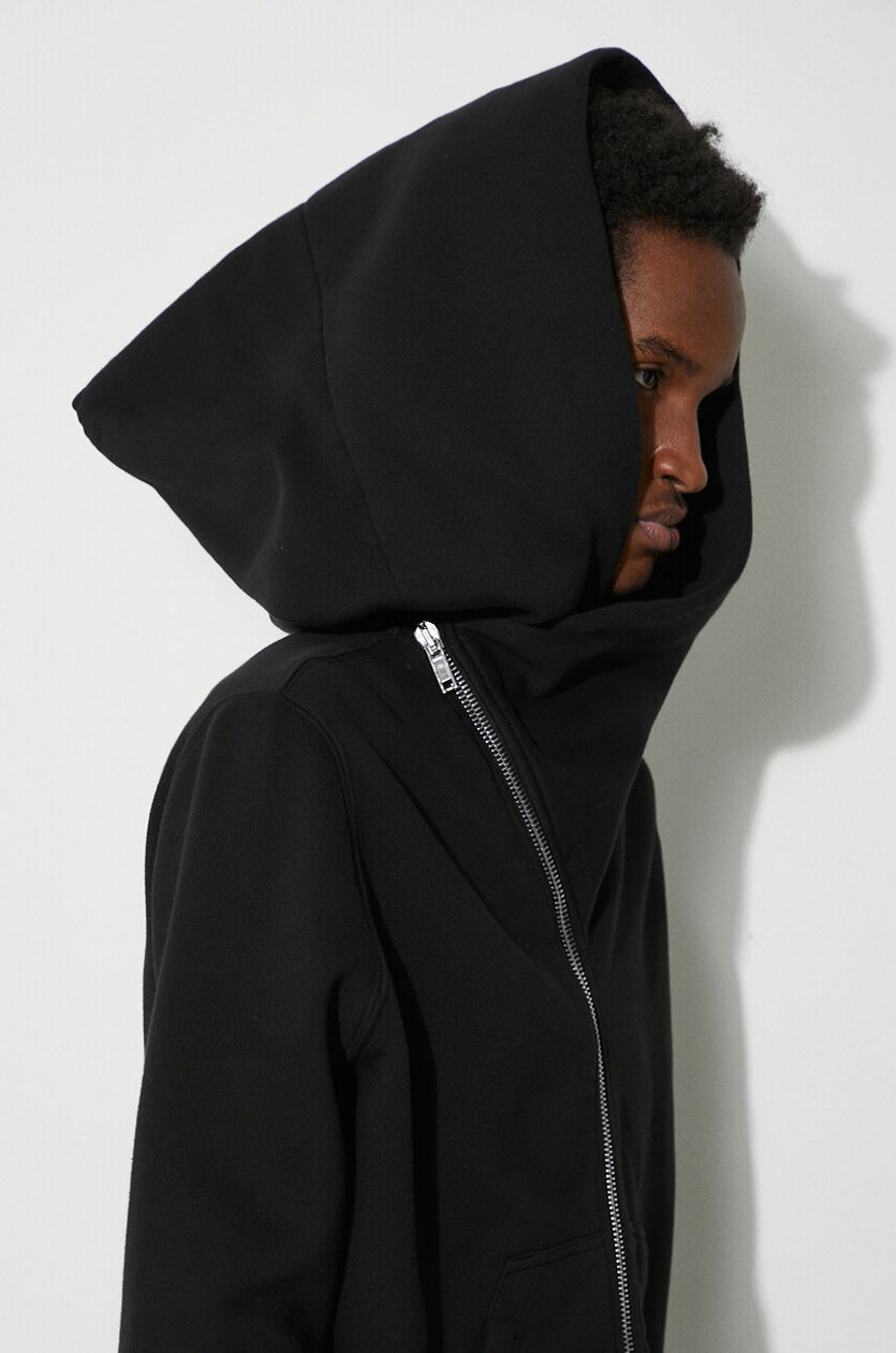 Rick Owens cotton sweatshirt Mountain Hoodie men's black Rick Owens cotton sweatshirt Mountain Hoodie men's black
