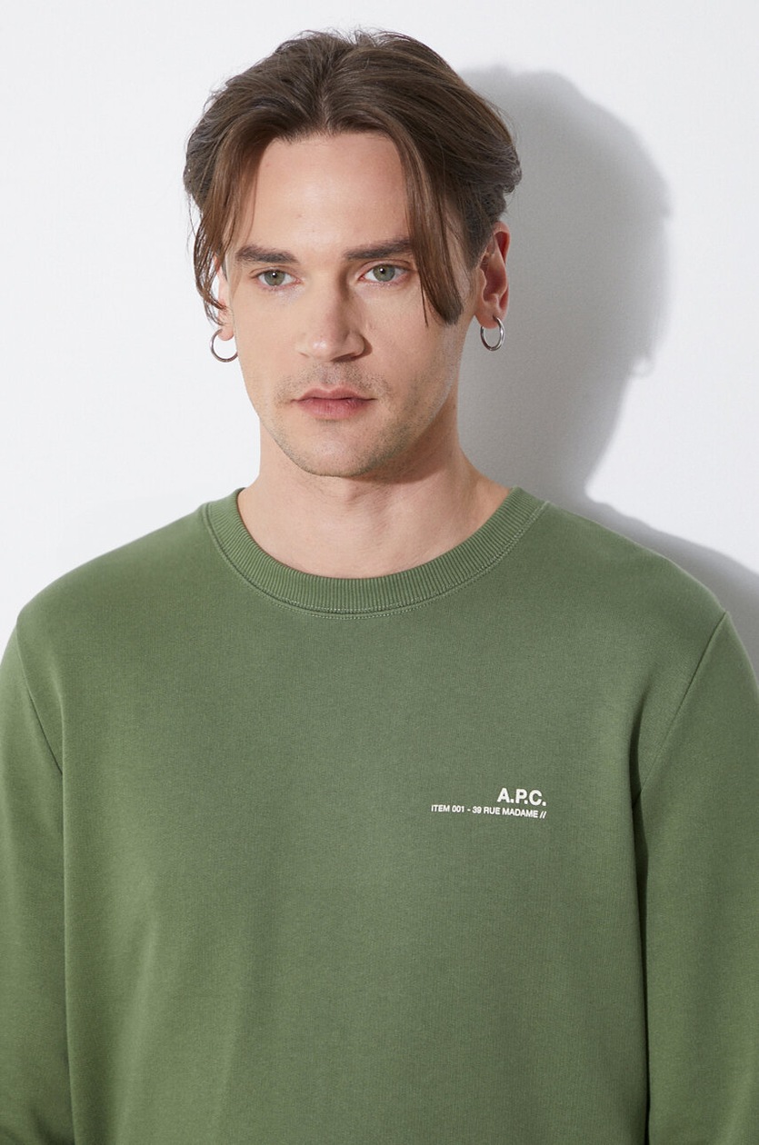 ★A.P.C.★ VPC Logo Sweatshirt Green Vermil COFAXH27378TPC C VPC sweatshirt - Organic combed fleece | A.P.C. Ready-to-wear