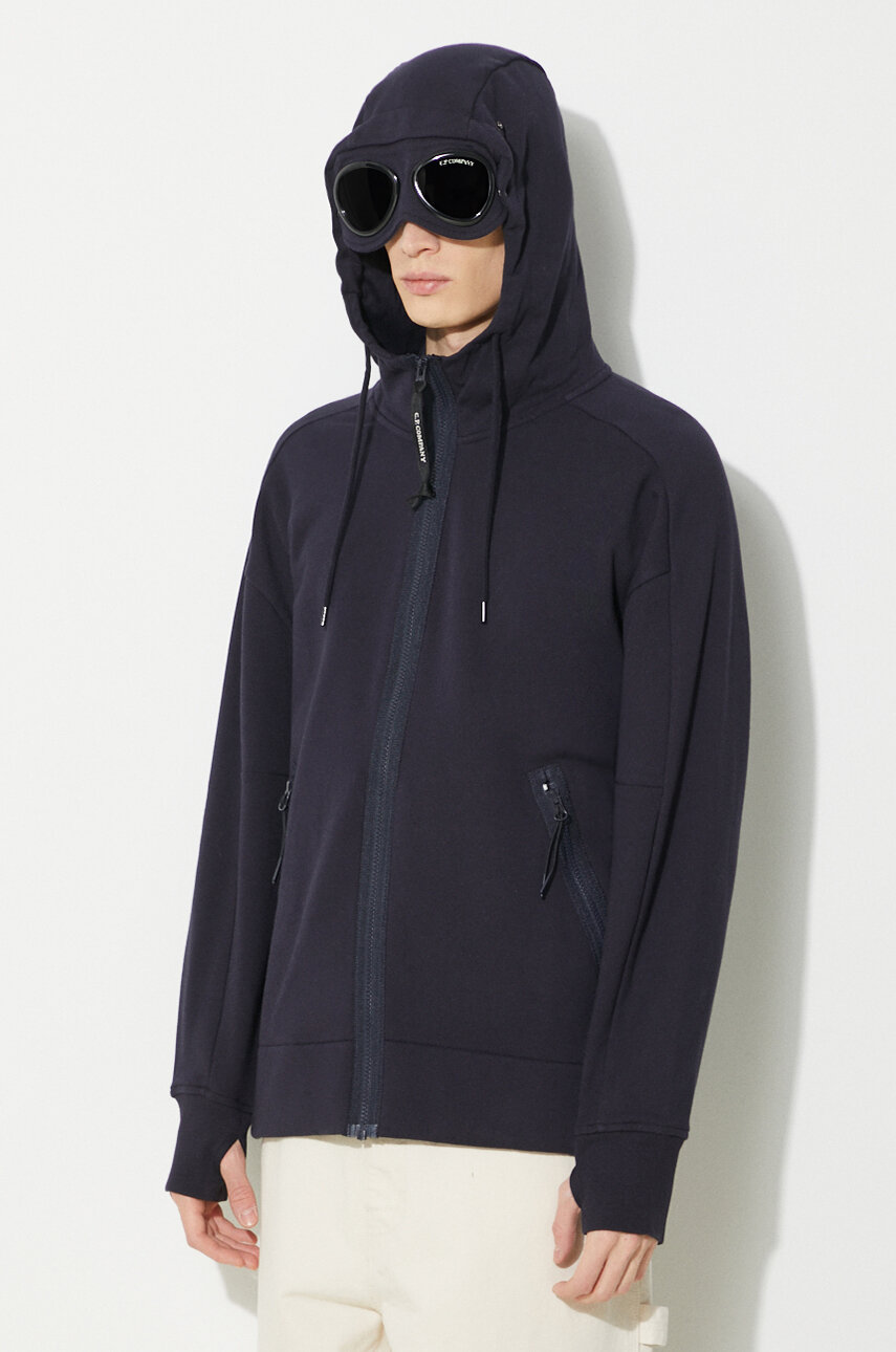 Cp company goggle hoodie navy hot sale