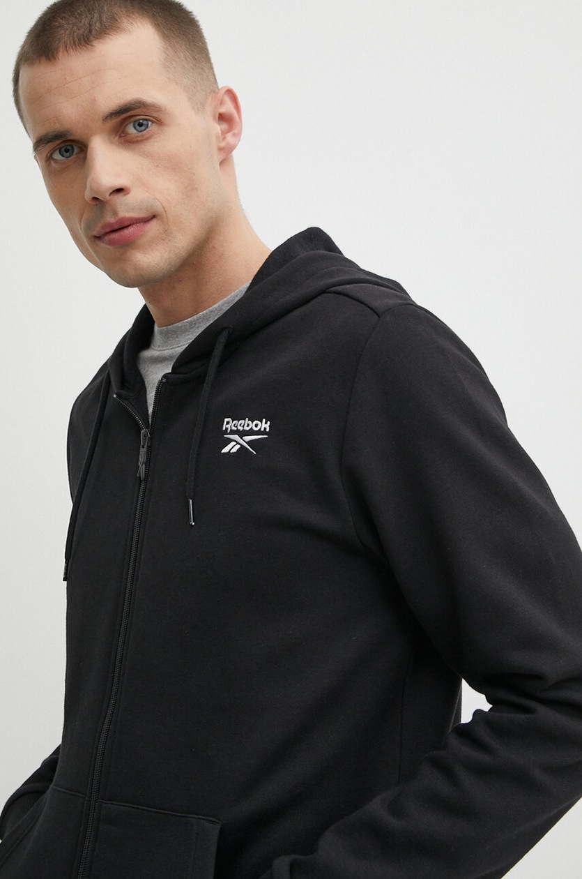 Outlet Reebok Pile Felpa Reebok Nera Con Zip Reebok Felpa Identity