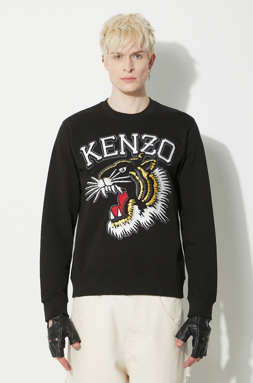 Kenzo felpa in cotone Tiger Varsity Slim Sweatshirt uomo colore