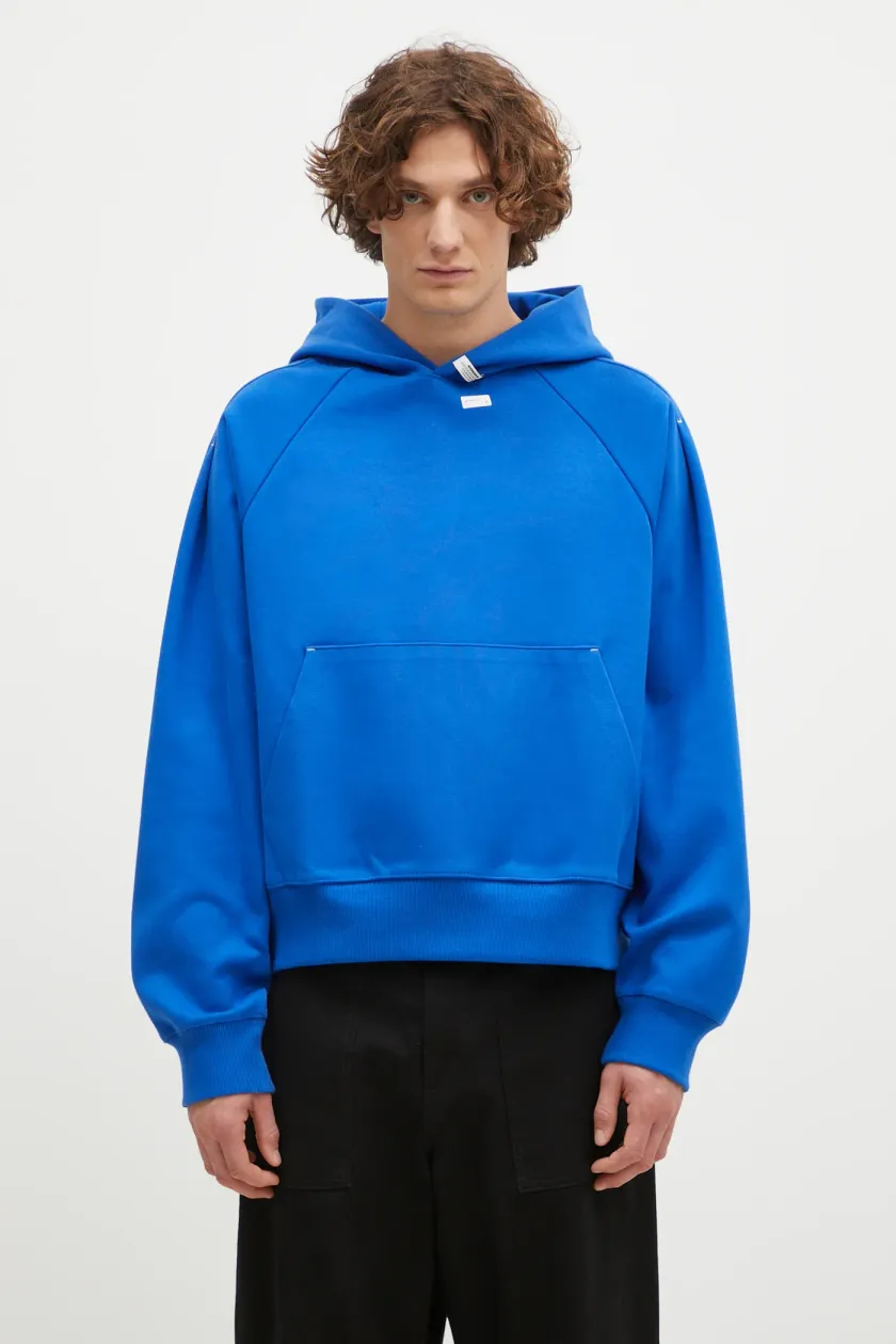 Ader Error sweatshirt Hoodie men s blue color hooded smooth BN01SSHD0101