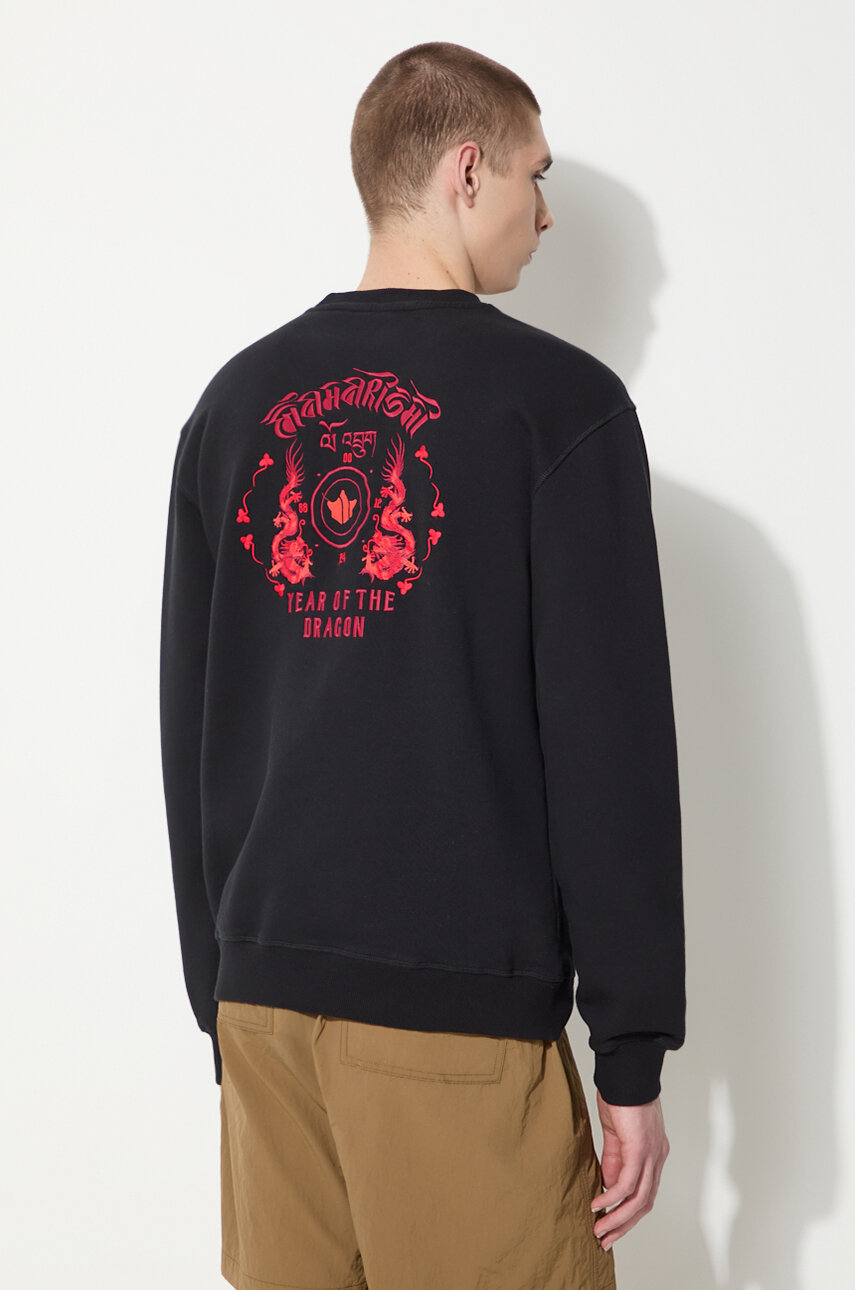 black Maharishi cotton sweatshirt Dragon Anniversary Crew Sweat Men’s