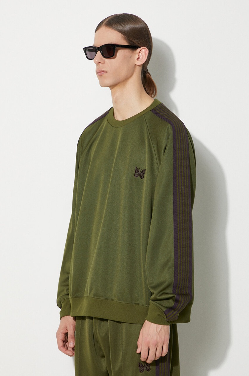 トップス (M) NeedlesTrackCrewNeckShirt Dark Green Needles sweatshirt Track Crew Neck Shirt PRM EU
