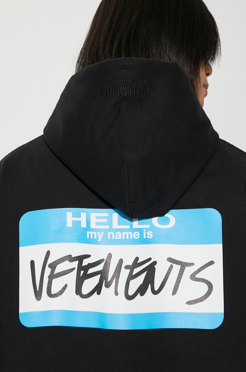 vetements 22ss Hello my name パーカー VETEMENTS Men's Hello My Name Is VETEMENTS Men's Hoodie