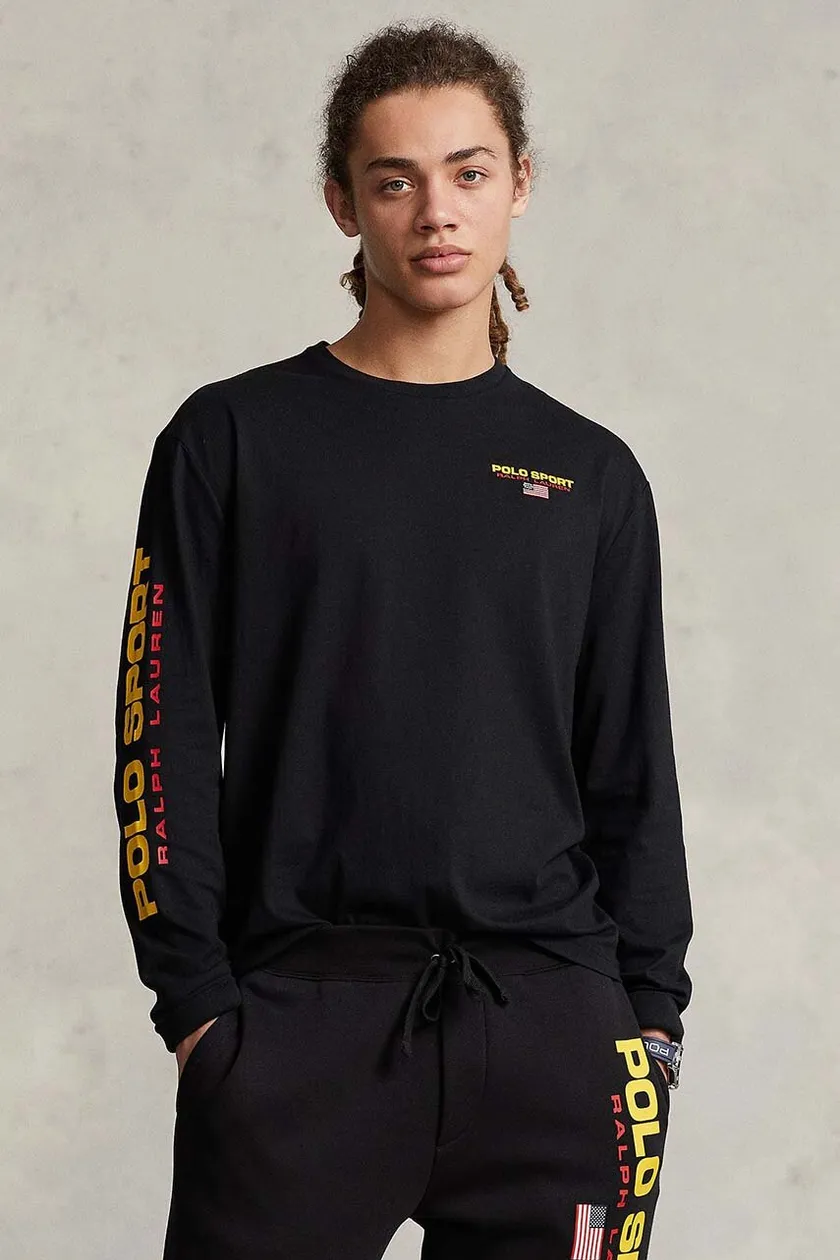The North Face cotton longsleeve top M L S Redbox Tee black color with a print NF0A87NNJK31 at PRM US