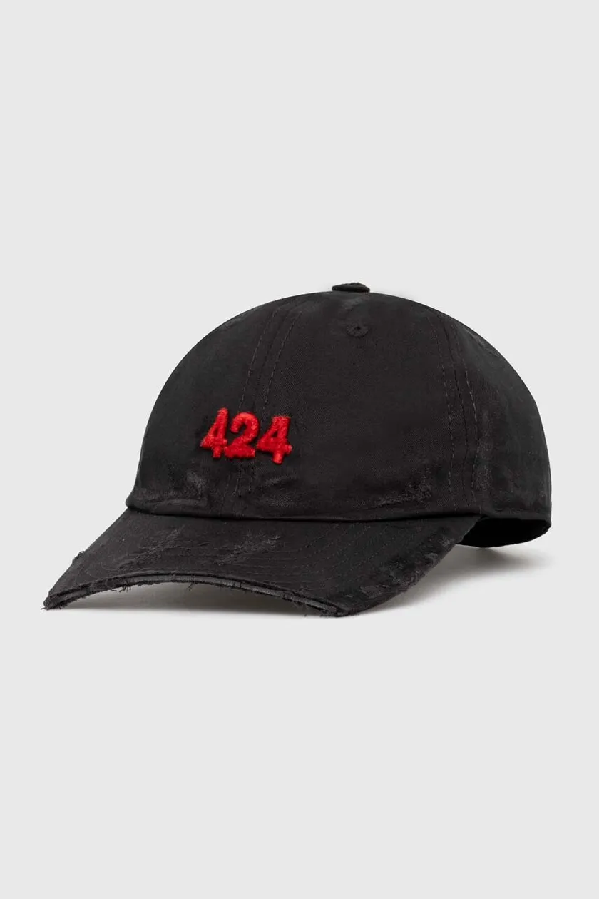 424 cotton baseball cap Distressed Baseball Hat black color 424 cotton baseball cap Distressed Baseball Hat black color