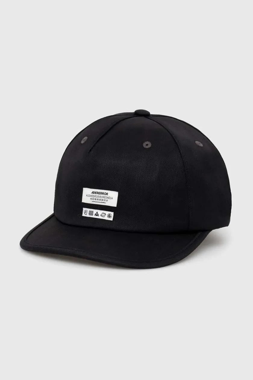 Вълнена шапка с козирка Ader Error Cap в черно с апликация BN01SSHW0206