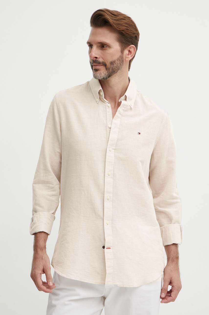 Camicia lino tommy hilfiger clearance