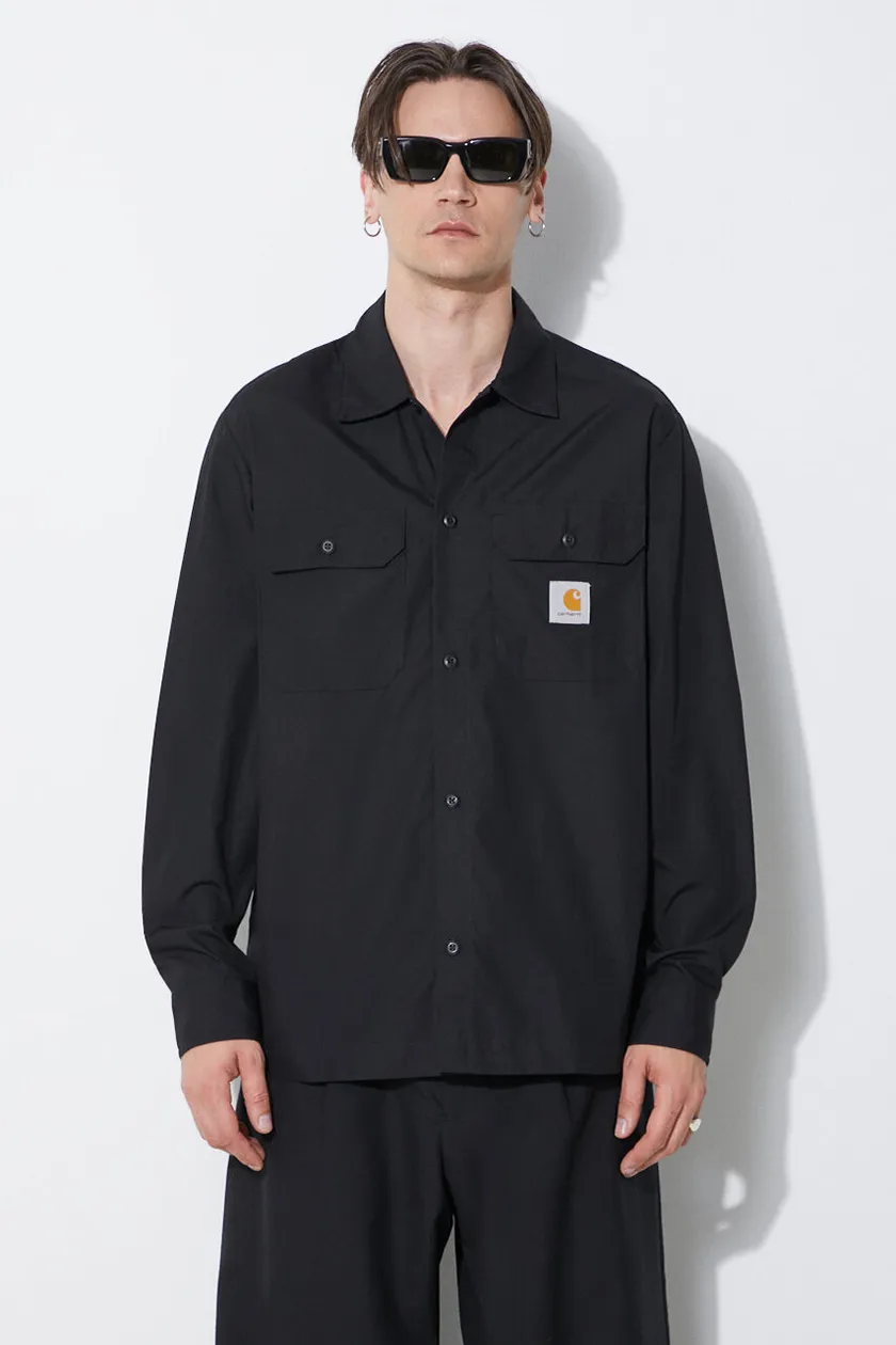 black Carhartt WIP shirt Longsleeve Craft Shirt Men’s