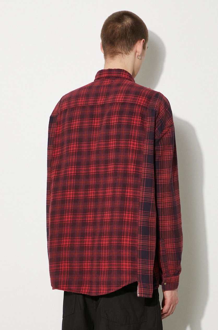 Needles cotton shirt Flannel Shirt -> Ribbon Wide Shirt