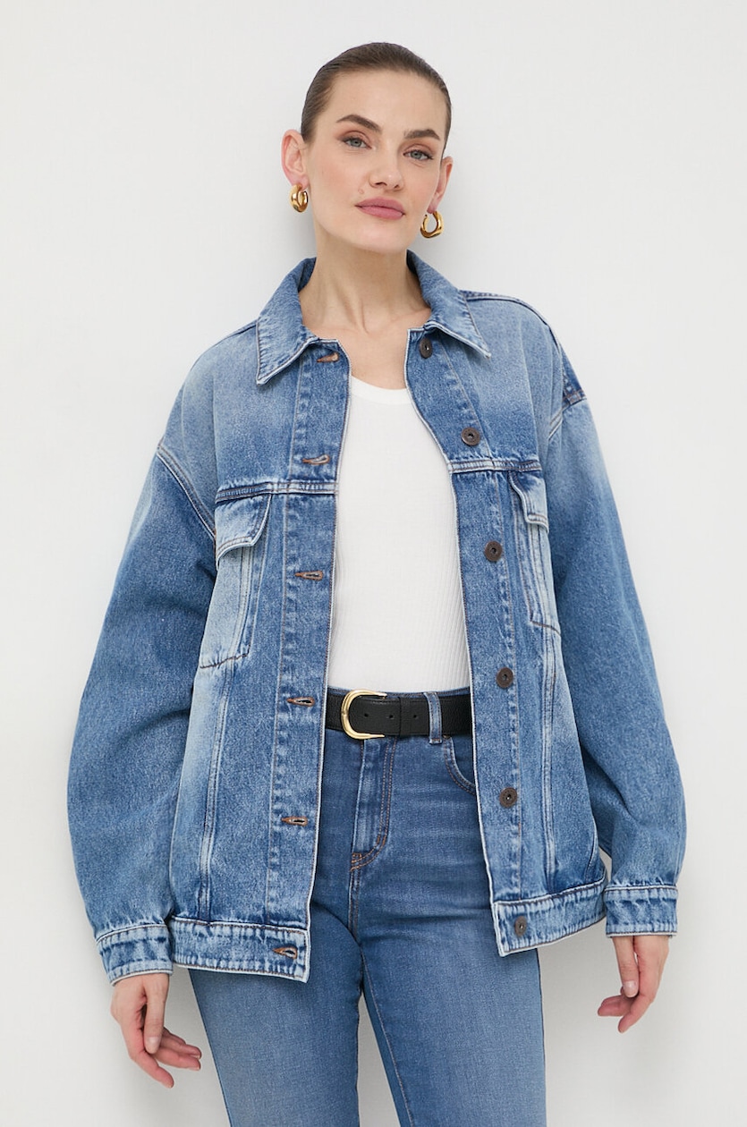 Nuna Lie Giubbotti Jeans Con Perle Blue Max Mara Giubbotto Jeans