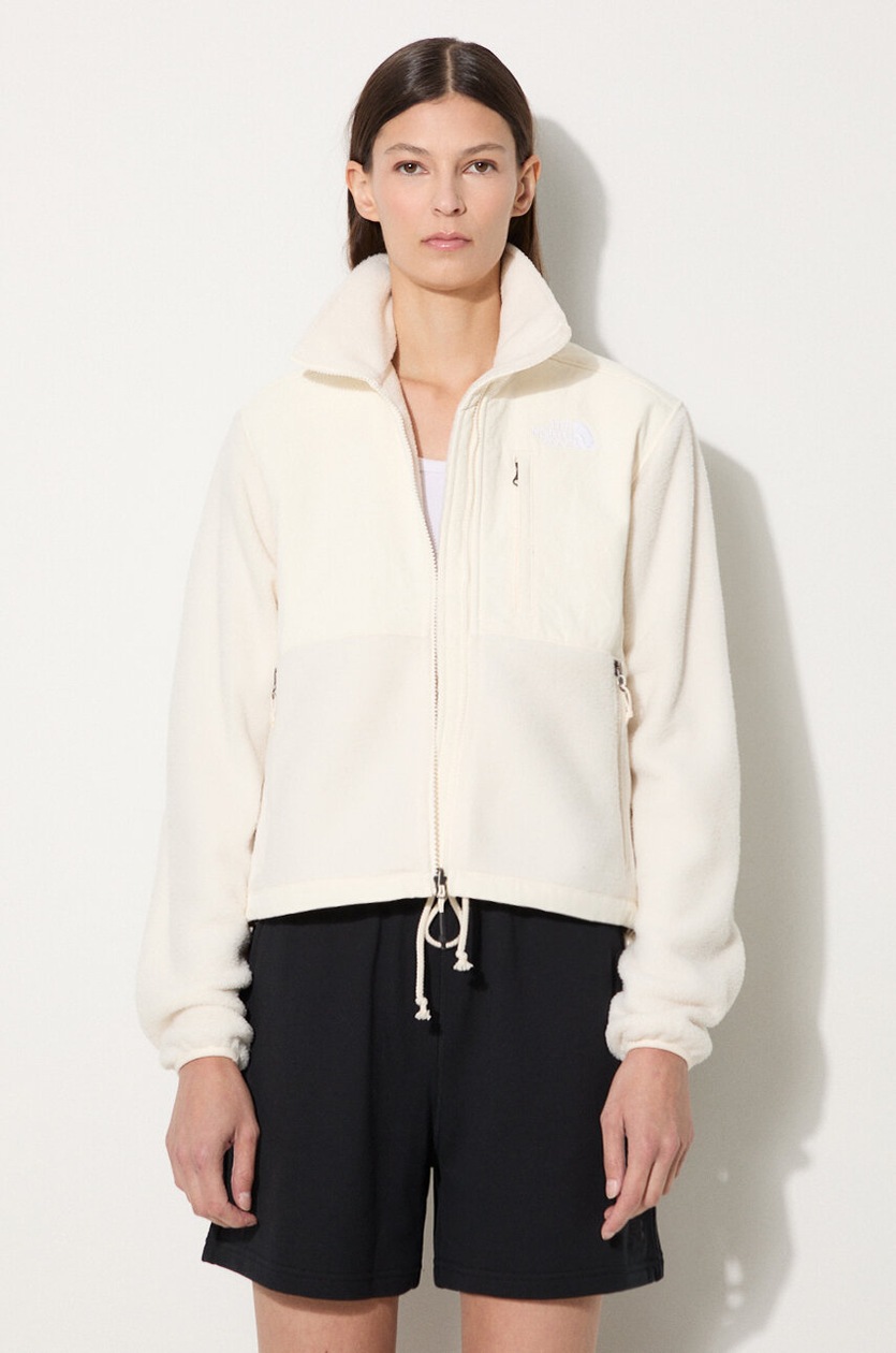 adidas Originals sweatshirt Velvet Tracktop women's beige color