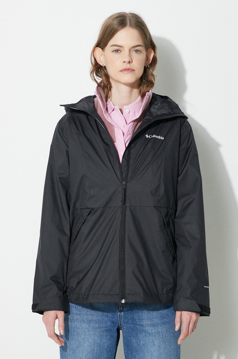 Columbia jacket Puffect Sherpa women's black color 2089231