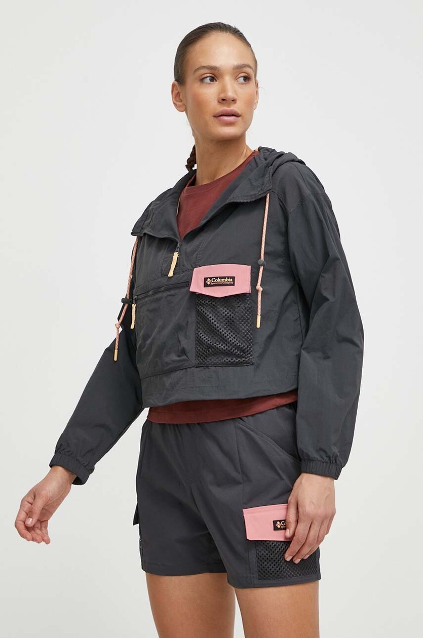 adidas Originals kurtka WOVEN TT ZIP damska kolor szary