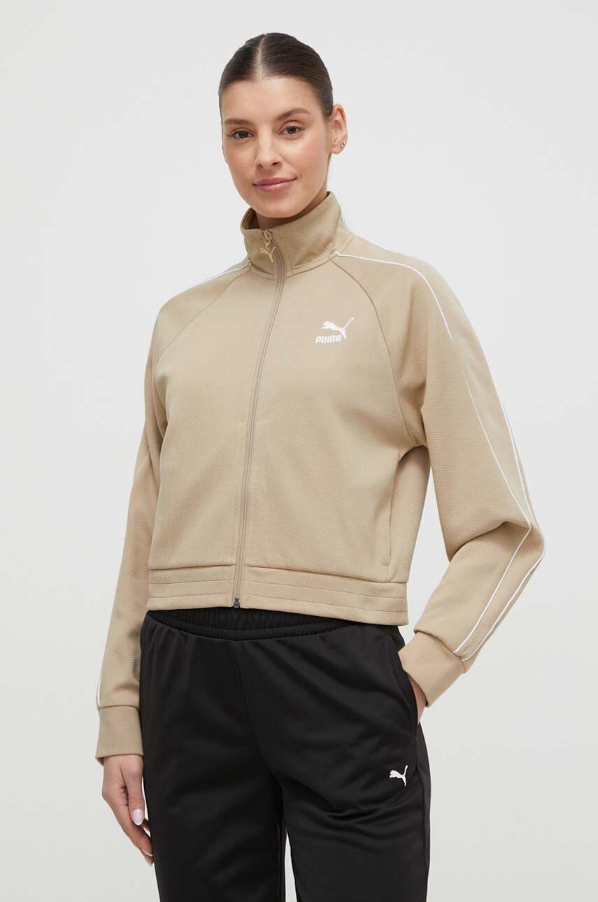 béžová Mikina Metallic puma T7 Track Jacket Dámsky