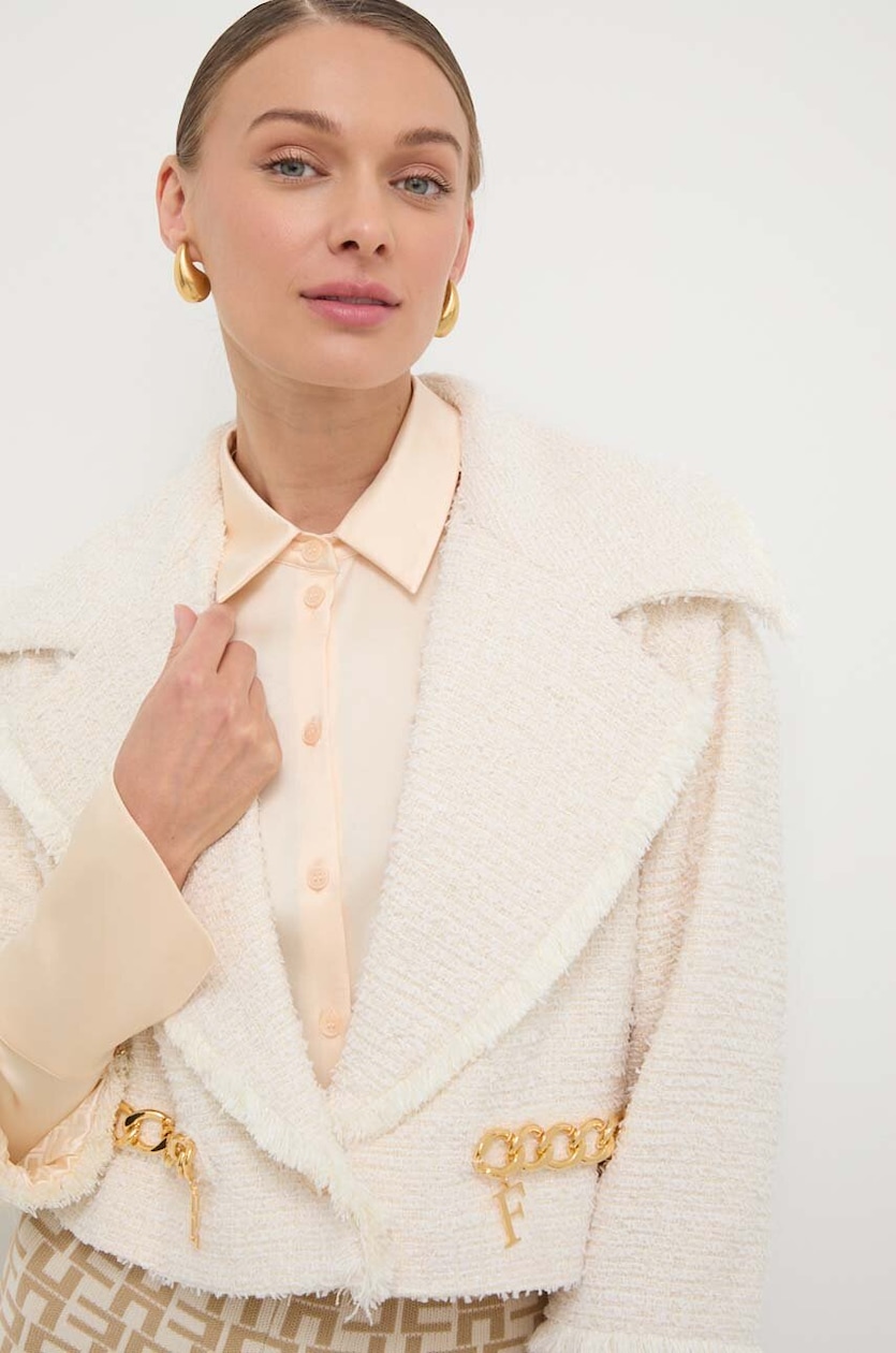 【24SS NEW】ELISABETTA FRANCHI / クロップドジャケット / 2色 希少】ELISABETTA FRANCHI クロップドクレープジャケット 2色
