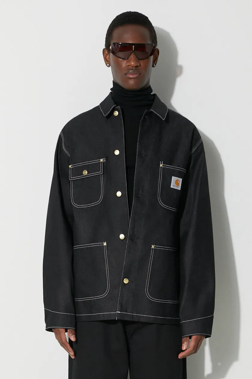 Carhartt WIP denim jacket OG Chore Coat men's black color I031896