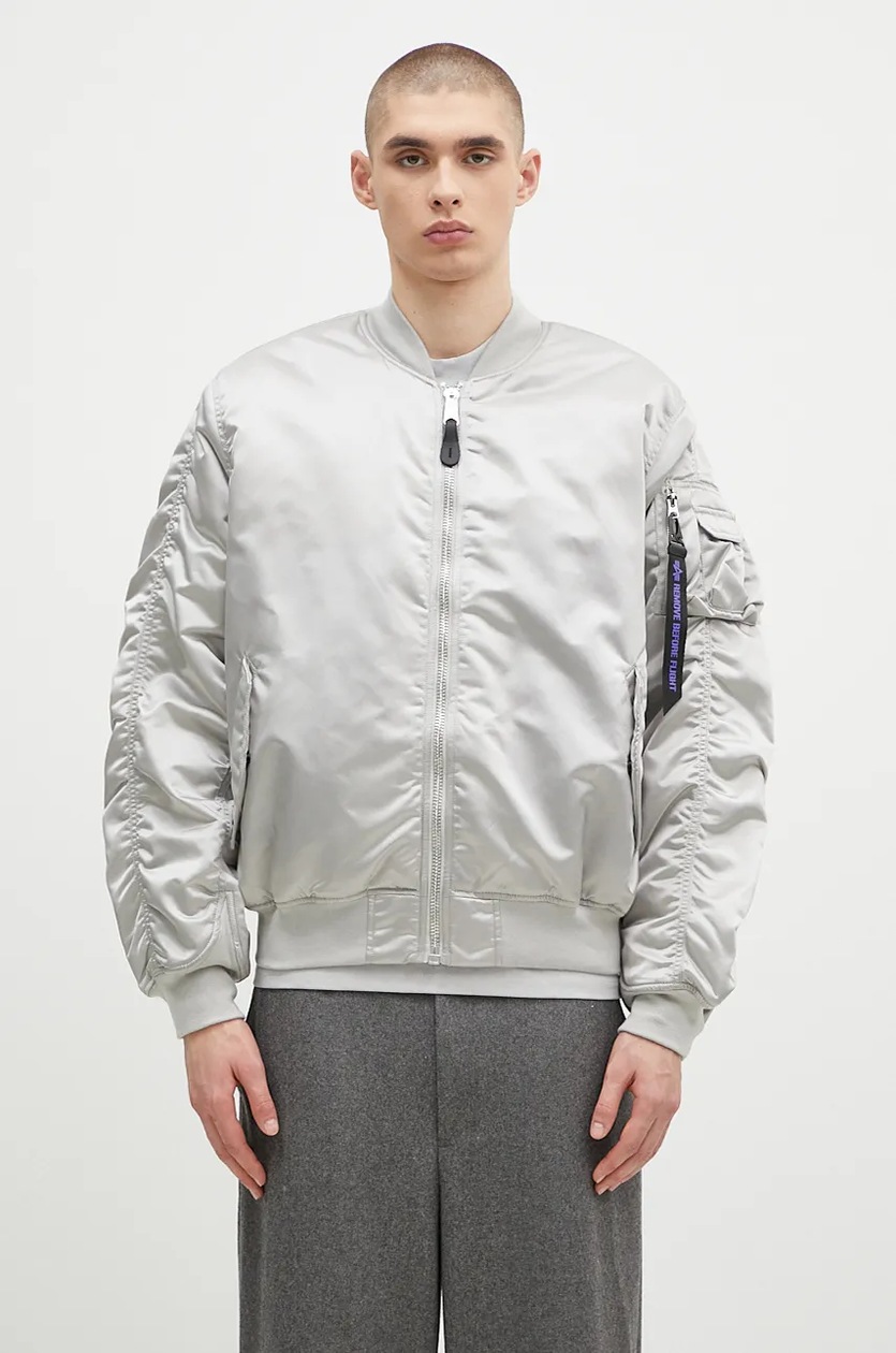 Alpha Industries bomber jacket MA-1 Vintage men's gray color Alpha Industries bomber jacket MA-1 Vintage men's gray color