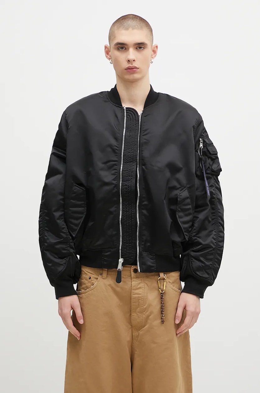 Alpha Industries bomber jacket MA-1 UV men's black color 146115UV Alpha Industries bomber jacket MA-1 UV men's black color 146115UV