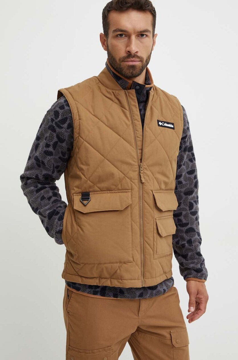 Columbia vest Rad Padded men's brown color 2075981 at PRM US Columbia vest Rad Padded men's brown color 2075981 at PRM US