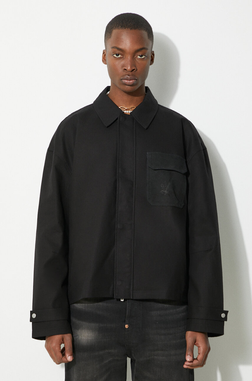 Represent denim jacket R4 men's black color MLM619.01 at PRM US