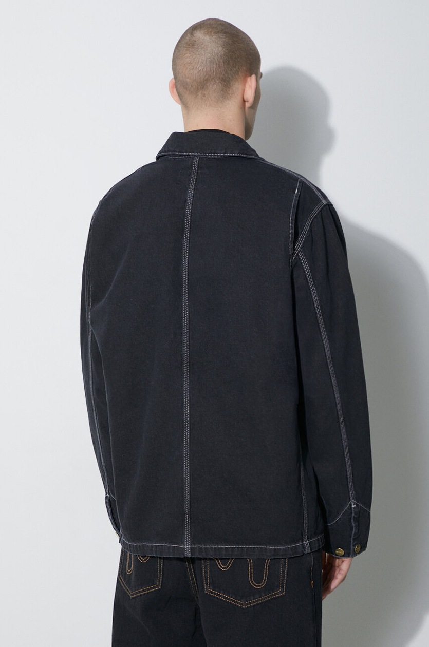 Carhartt WIP denim jacket OG Chore Coat men's black color I031896