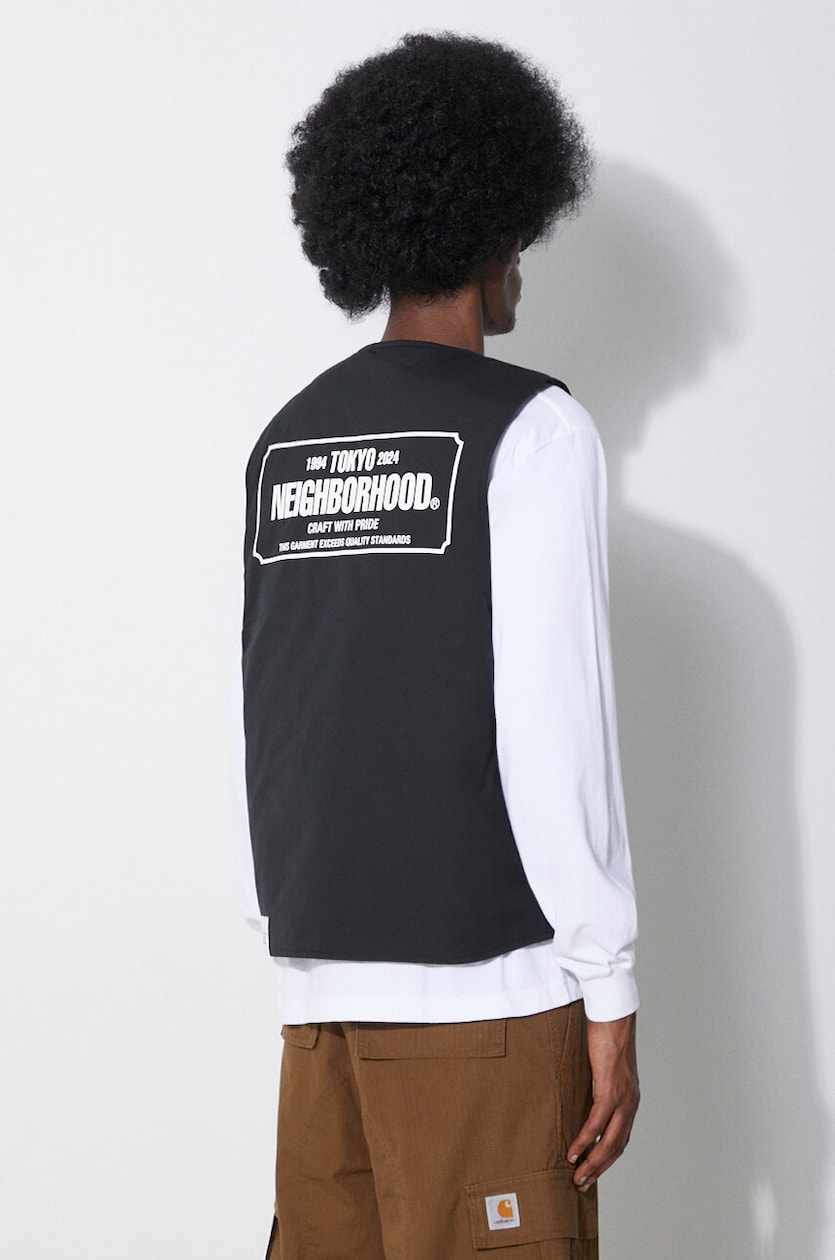 NEIGHBORHOOD vest Padded Work Vest men's black color 241TSNH NEIGHBORHOOD vest Padded Work Vest men's black color 241TSNH