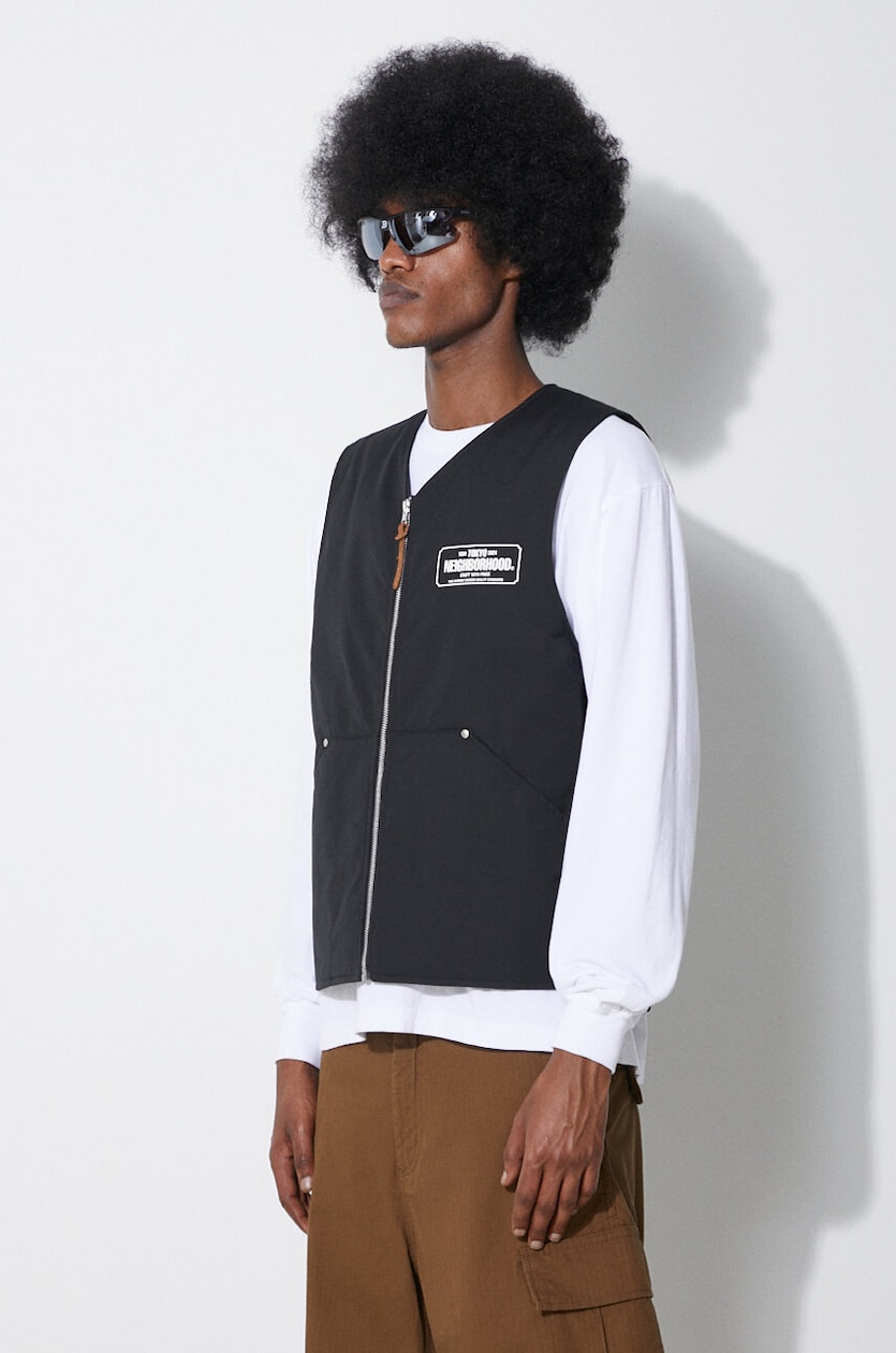 NEIGHBORHOOD vest Padded Work Vest men's black color 241TSNH NEIGHBORHOOD vest Padded Work Vest men's black color 241TSNH