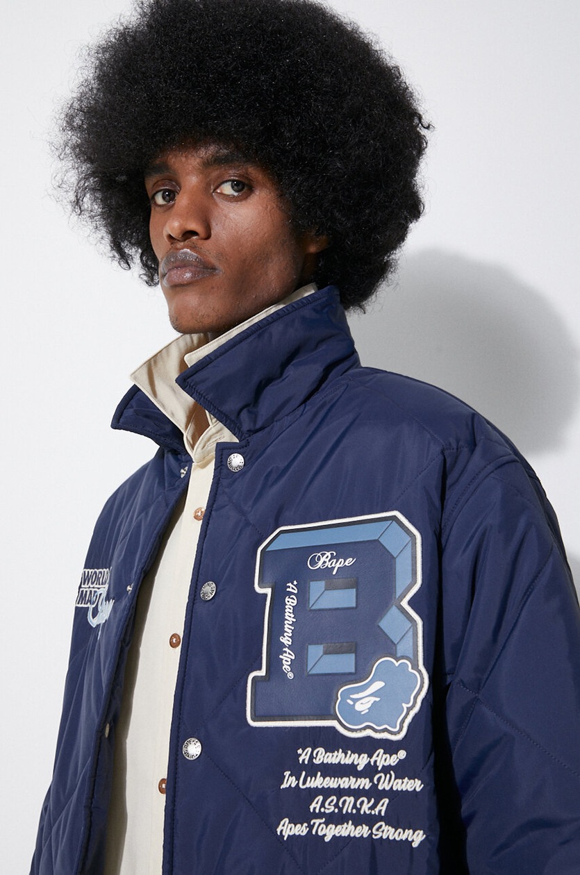 ジャケット・アウター A BATHING APE PATCH COACH JACKET A BATHING APE ONLINE EXCLUSIVE GO APE POINTER COLLEGE COACH