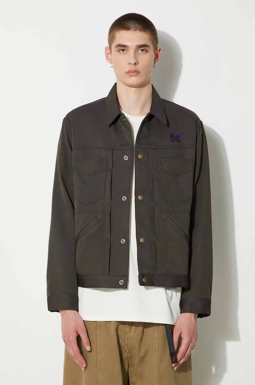 Needles jacket Penny Jean Jacket men's green color OT186 at