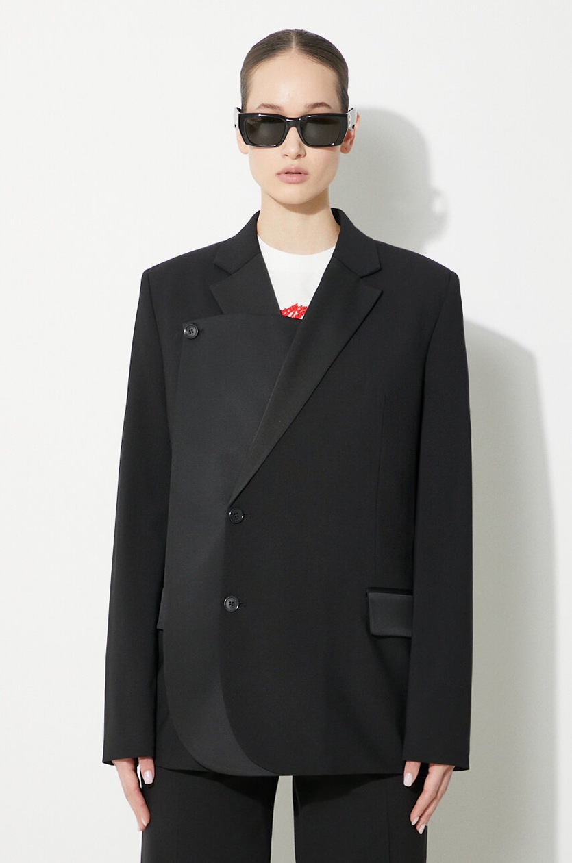 JW Anderson silk-blend jacket Tailored Wrap black color