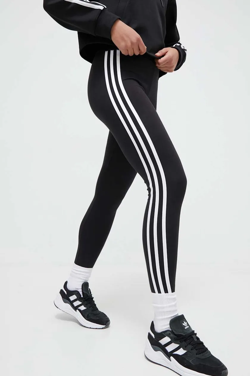 Adidas black and store white striped leggings