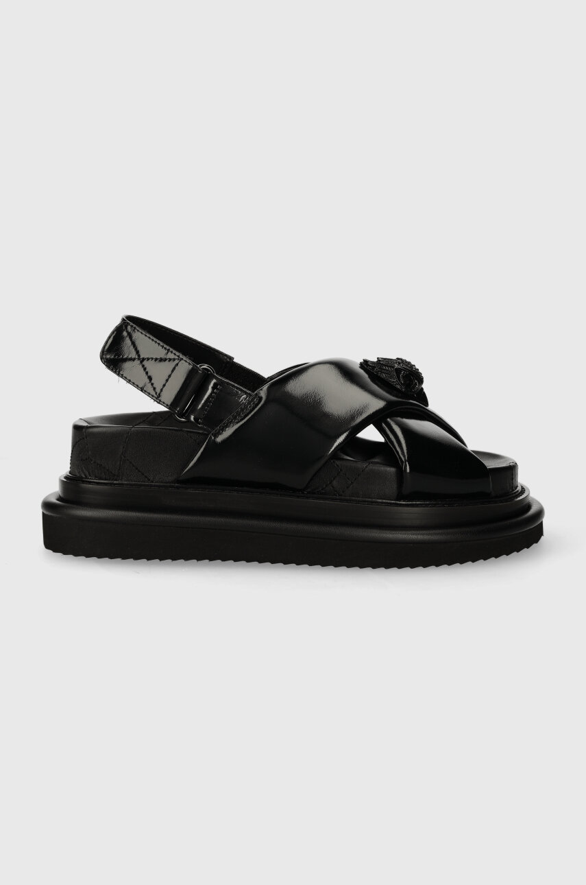 Kurt Geiger London sanda y skorzane Orson Cross Strap Sandal damskie kolor czarny na platformie 9992200109 Answear