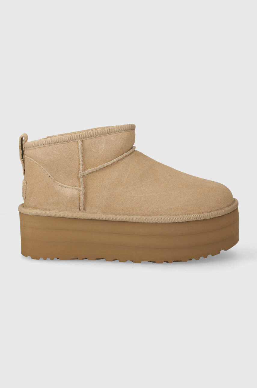 béžová Semišové snehule UGG Classic Ultra Mini Glovesform Dámsky