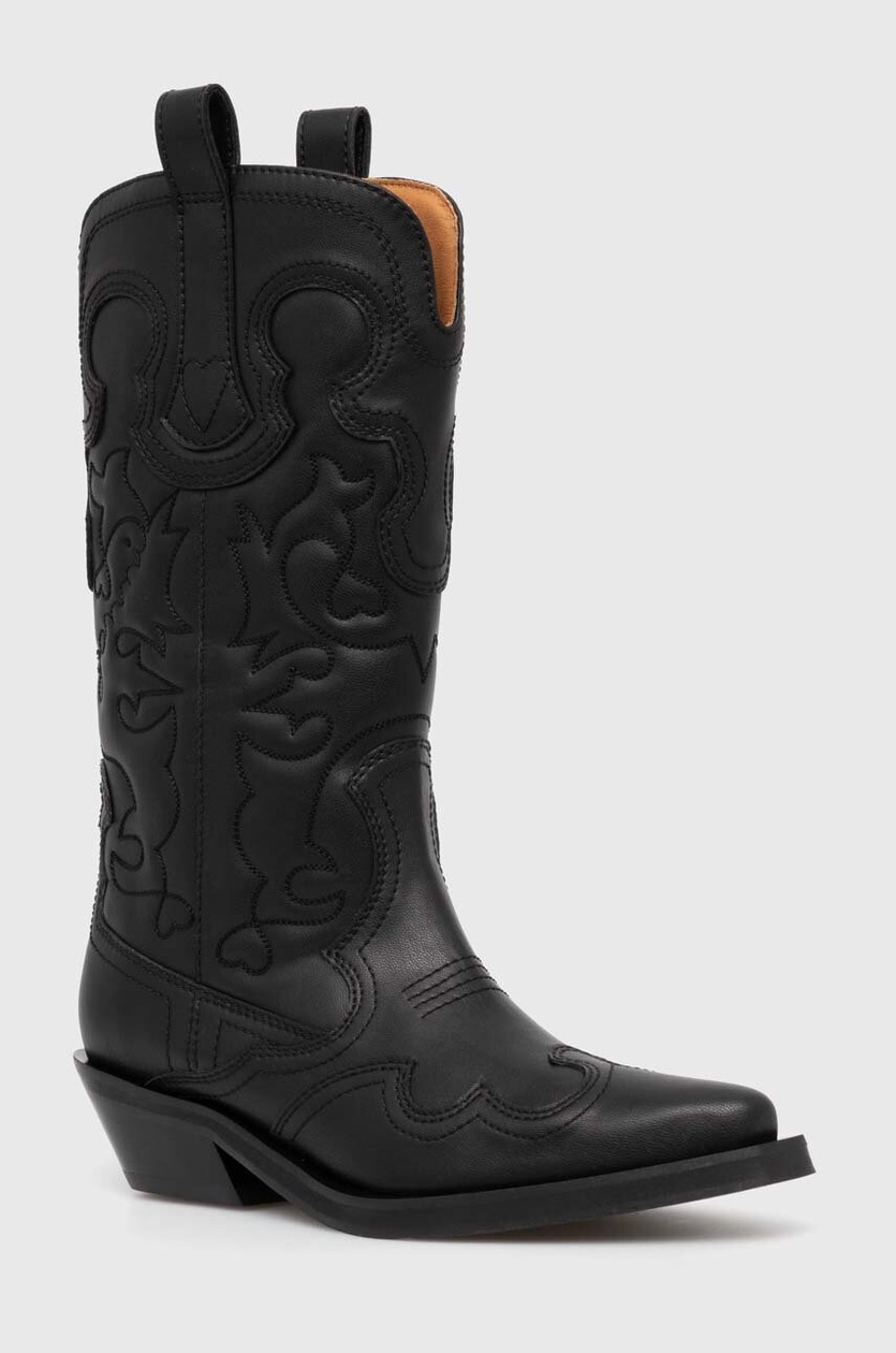 MM6 Maison Margiela leather ankle boots women's black color