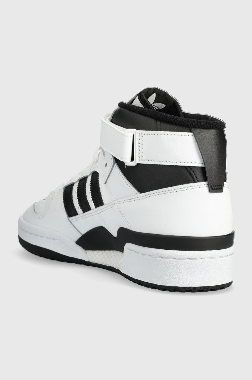 adidas originals forum mid trainers in white and black