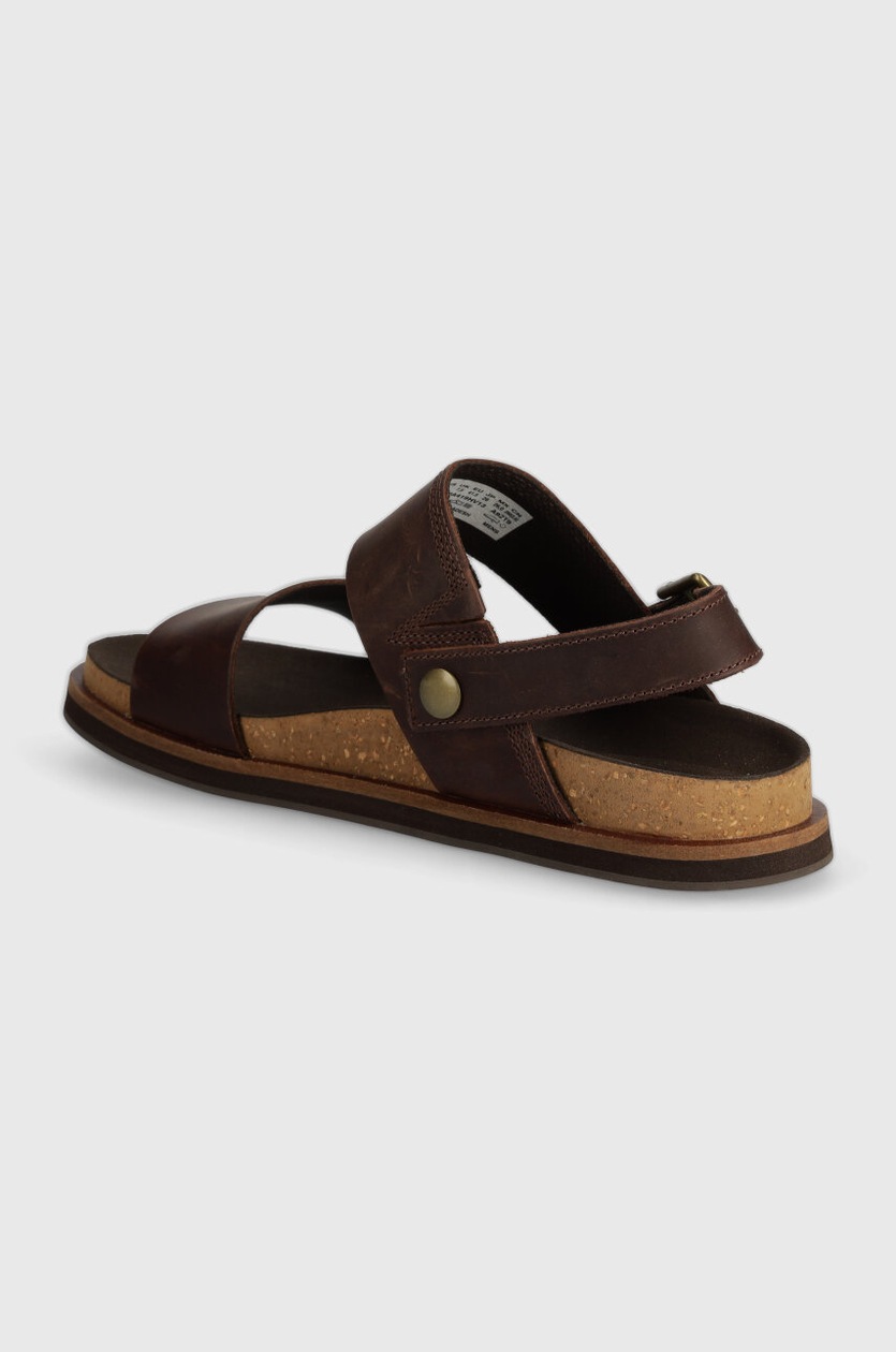 ■Timberland■ Vibe2Band Slad TB0A419HV131 Timberland leather sandals Amalfi Vibes men's brown color